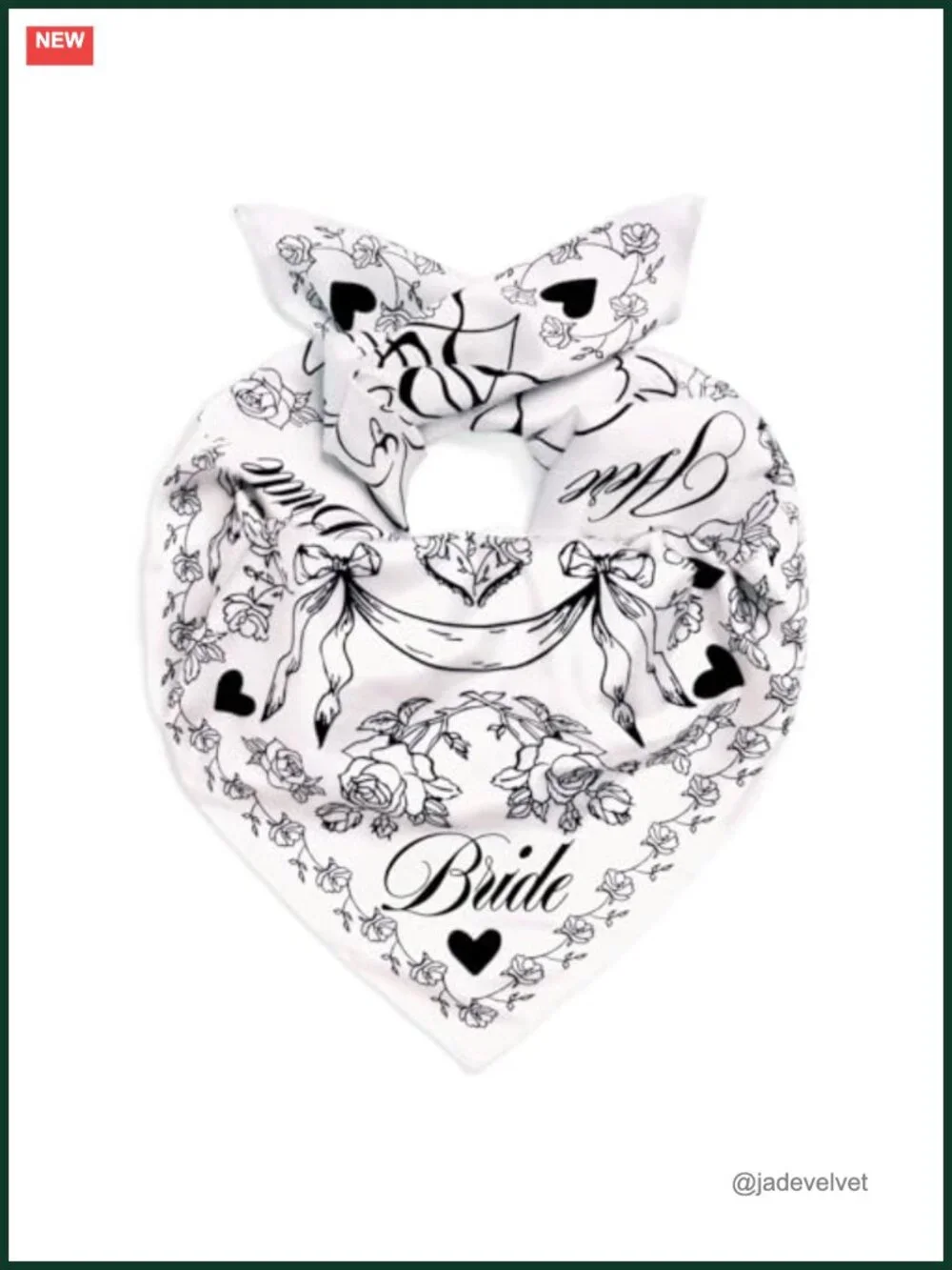 Bridal Satin Head Scarf 27x27 Bandana Wedding Bachelorette Hair Accessory